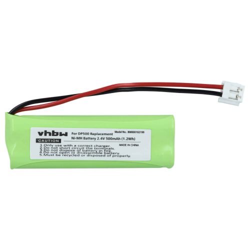 VHBW Battery GPHC05RN01, GP1010, VT50AAAALH2BMJZ - 500 mAh 2.4 V NiMH