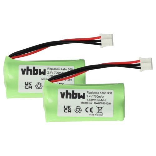 VHBW Wireless Phone Battery H-AAA500X2 - 700 mAh 2.4 V NiMH