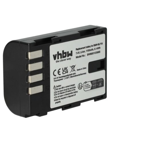 VHBW Panasonic DMW-BLF19E, DMW-BLF19 Akku - 1100 mAh, 7,2 V, Li-Ion