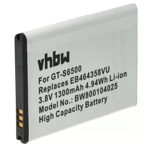 VHBW Mobile Phone Battery for Samsung EB464358VUBSTD, EB464358VU - 1300 mAh 3.7 V Li-Ion