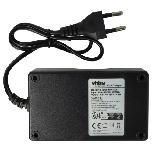 VHBW Charger for 17670, 18650 Batteries - 2 Slot