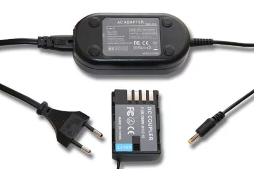 VHBW Power Supply DMW-AC8EG for Camera + DC Connector, Panasonic DMW-DCC12 - 2 m, 8.4 V 2.0 A