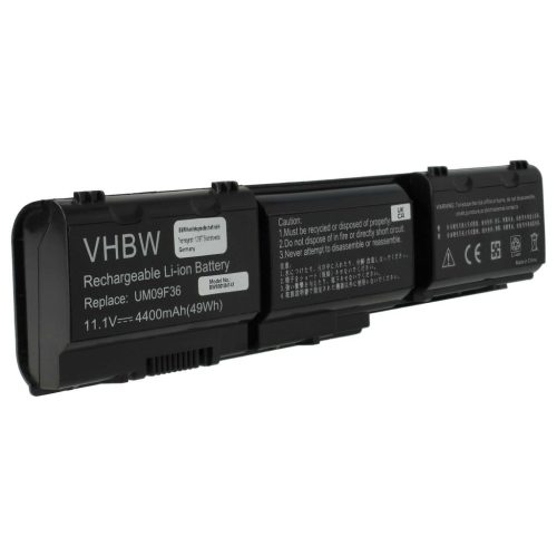 VHBW Notebook akkumulátor  Acer 3ICR19/66-2, AK.006BT.069, 934T2053F - 4400 mAh 11,1 V Li-Ion, fekete