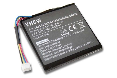 VHBW Taschenrechner Akku 3.7L1060SP, 1ICP5/43/50, 1815 F071D - 1300 mAh 3,7 V Li-Ion