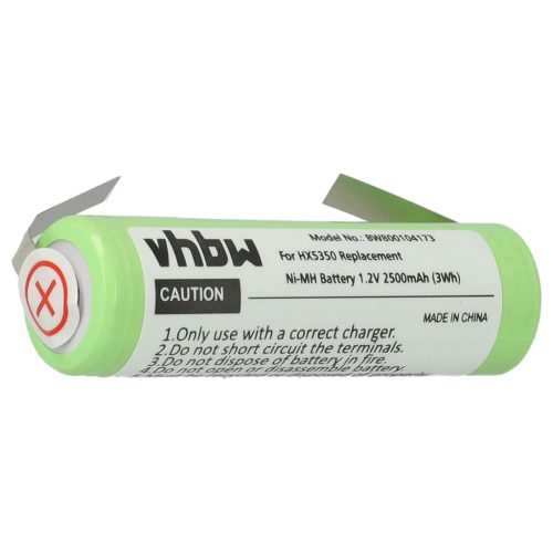 Battery replaces Braun 180AAH, 233.8008860 - 2500 mAh 1.2 V NiMH