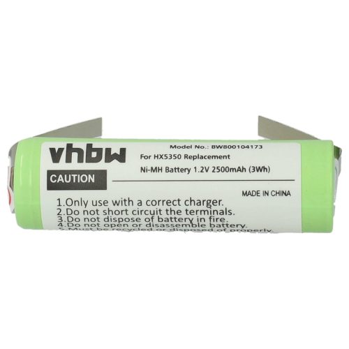Battery replaces Braun 180AAH, 233.8008860 - 2500 mAh 1.2 V NiMH