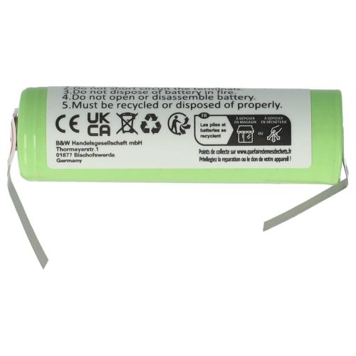 Battery replaces Braun 180AAH, 233.8008860 - 2500 mAh 1.2 V NiMH