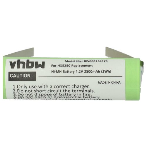 Battery replaces Braun 180AAH, 233.8008860 - 2500 mAh 1.2 V NiMH