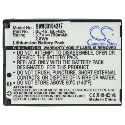VHBW Mobile Phone Battery Elson BTY26176, BTY26176MOBISTEL/STD - 800 mAh 3.7 V Li-Ion - Smartphone Battery