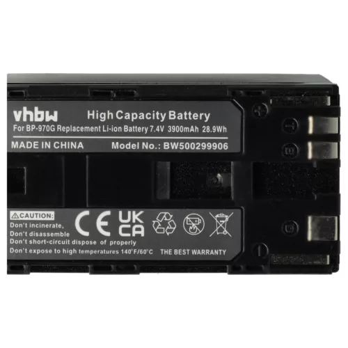 VHBW Videokamera Akku BP-955, BP-925, BP-975, BP-970G - 6000 mAh 7,4 V Li-Ion