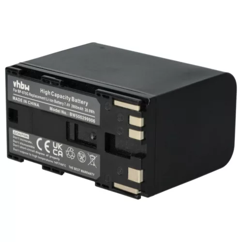 VHBW Videokamera Akku BP-955, BP-925, BP-975, BP-970G - 6000 mAh 7,4 V Li-Ion