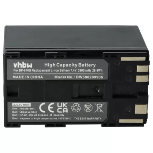 VHBW Videokamera Akku BP-955, BP-925, BP-975, BP-970G - 6000 mAh 7,4 V Li-Ion