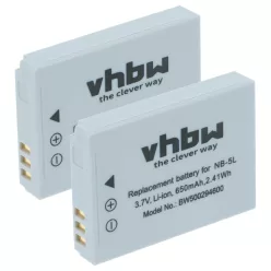 VHBW Akku Canon NB-5L - 650 mAh 3,6 V Li-Ion