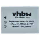 VHBW Akku Canon NB-5L - 650 mAh 3,6 V Li-Ion