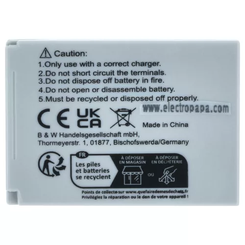 VHBW Akku Canon NB-5L - 650 mAh 3,6 V Li-Ion