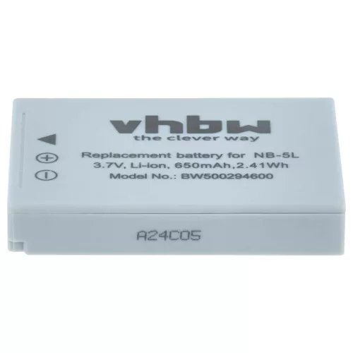 VHBW Akku Canon NB-5L - 650 mAh 3,6 V Li-Ion
