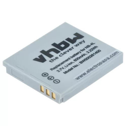 VHBW Akku Canon NB-4L Ersatz - 600 mAh 3,6 V Li-Ion
