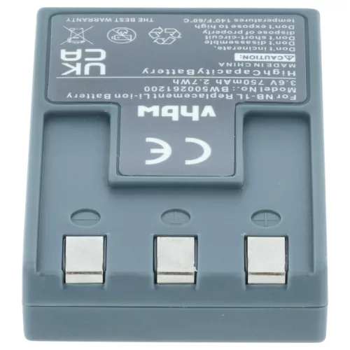 VHBW Akku für Canon NB-1LH, NB-1L - 750 mAh 3,6 V Li-Ion