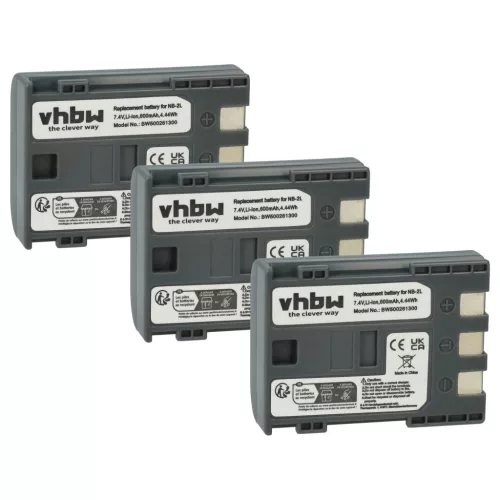 VHBW Videokamera Akku NB-2LH, NB-2L - 600 mAh 7,2 V Li-Ion