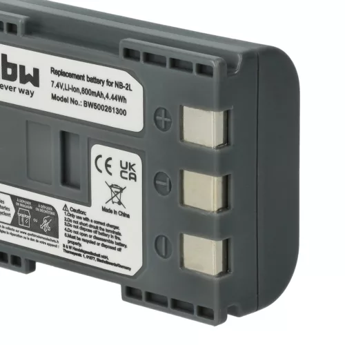 VHBW Videokamera Akku NB-2LH, NB-2L - 600 mAh 7,2 V Li-Ion