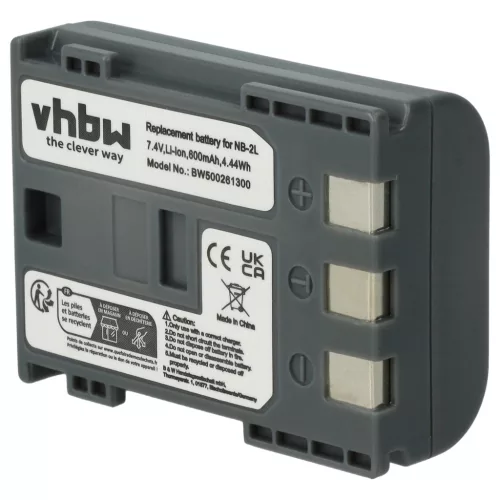 VHBW Videokamera Akku NB-2LH, NB-2L - 600 mAh 7,2 V Li-Ion