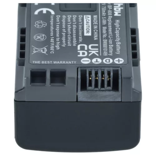 VHBW Videokamera Akku 2740B002, BP-808 - 750 mAh 7,2 V Li-Ion