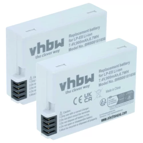 VHBW Akku Canon LP-E8 - 900 mAh 7,2 V Li-Ion