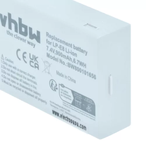 VHBW Akku Canon LP-E8 - 900 mAh 7,2 V Li-Ion