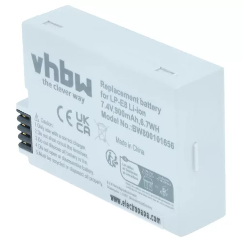 VHBW Akku Canon LP-E8 Ersatz - 900 mAh 7,2 V Li-Ion