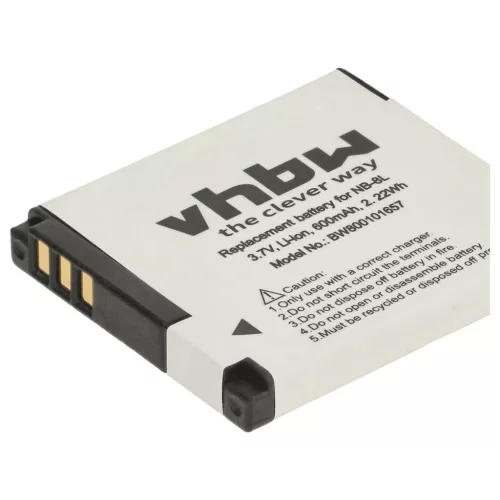 VHBW Akku Canon NB-8L - 600 mAh 3,6 V Li-Ion