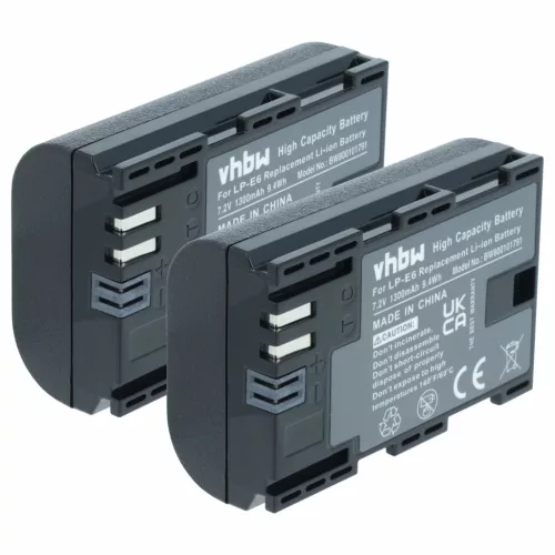 VHBW Akku Canon LP-E6 Ersatz - 1300 mAh 7,4 V Li-Ion