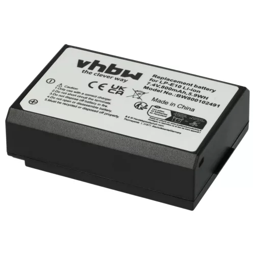VHBW Akku Canon LP-E10 Ersatz - 800 mAh 7,2 V Li-Ion