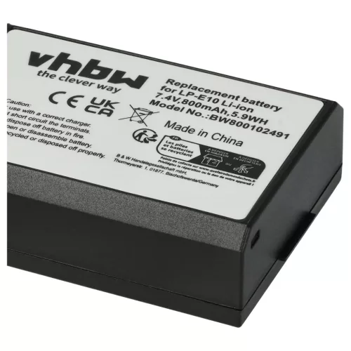 VHBW Akku Canon LP-E10 Ersatz - 800 mAh 7,2 V Li-Ion