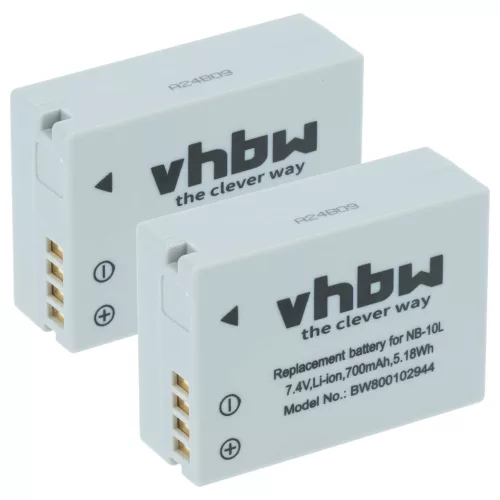 VHBW Akku Canon NB-10L Ersatz - 700 mAh 7,4 V Li-Ion