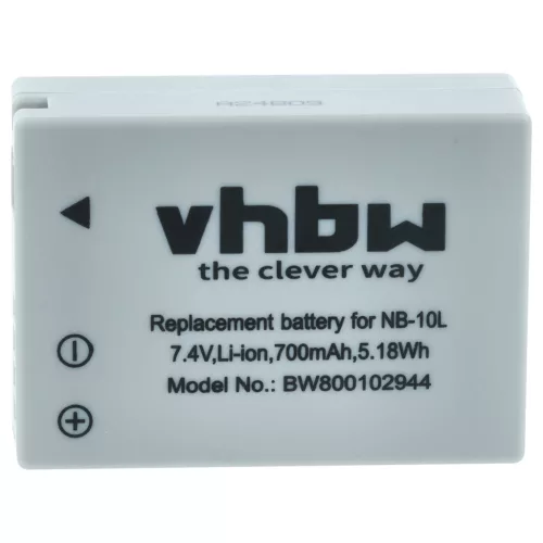 VHBW Akku Canon NB-10L Ersatz - 700 mAh 7,4 V Li-Ion