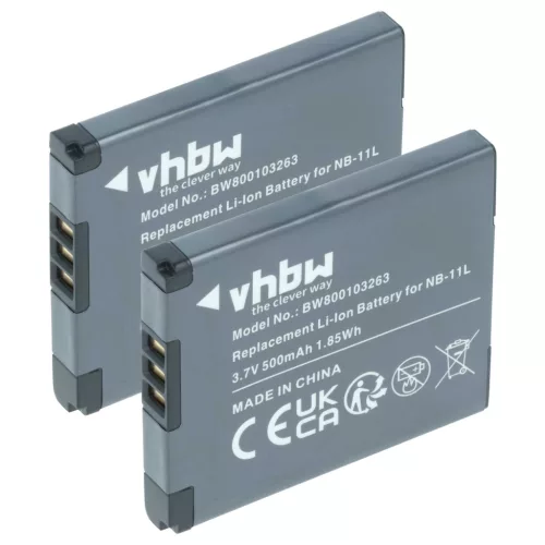 VHBW Kamera Akku NB-11LH, NB-11L - 500 mAh 3,7 V Li-Ion