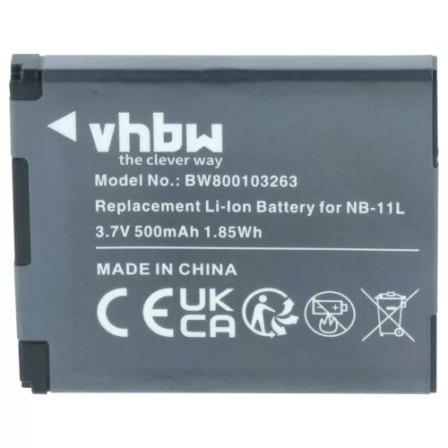 VHBW Kamera Akku NB-11LH, NB-11L - 500 mAh 3,7 V Li-Ion
