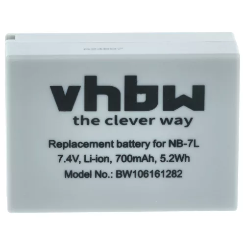 VHBW Akku für Canon NB-7L - 700 mAh 7,2 V Li-Ion