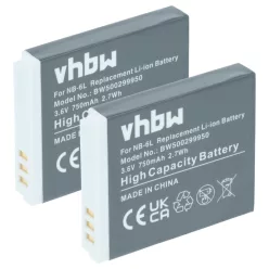 VHBW Akku für Canon NB-6L - 750 mAh 3,6 V Li-Ion
