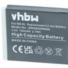 VHBW Akku für Canon NB-6L - 750 mAh 3,6 V Li-Ion