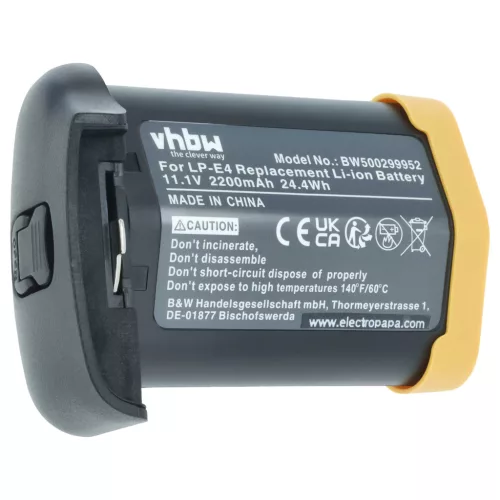 VHBW Akku Canon LP-E4N, LP-E4 - 2200 mAh 11,1 V Li-Ion