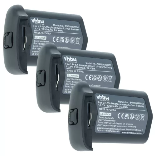 VHBW Akku Canon LP-E4N, LP-E4 - 2200 mAh 11,1 V Li-Ion