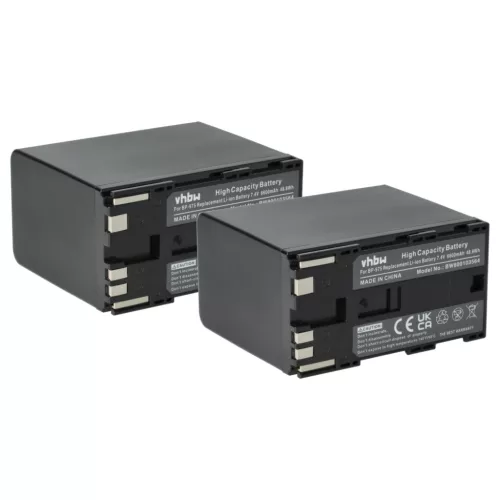 VHBW Videokamera Akku BP-975 - 6600 mAh 7,4 V Li-Ion