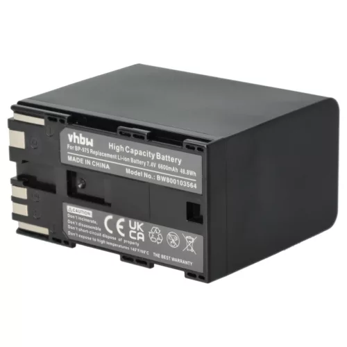 VHBW Videokamera Akku BP-975 - 6600 mAh 7,4 V Li-Ion