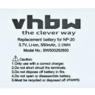 VHBW Akku Casio NP-20DBA, NP-20 - 550 mAh 3,6 V Li-Ion