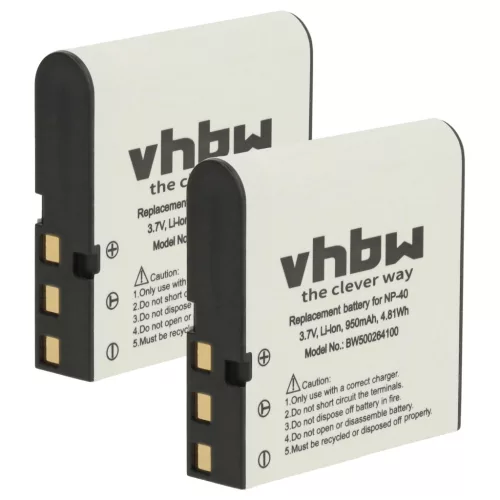 VHBW Battery BenQ NP-40DBA, NP-40, NP-40DCA - 950 mAh 3.6 V Li-Ion
