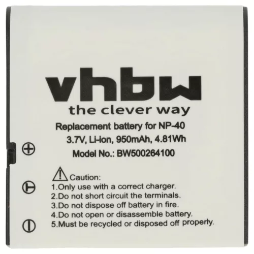 VHBW Battery BenQ NP-40DBA, NP-40, NP-40DCA - 950 mAh 3.6 V Li-Ion
