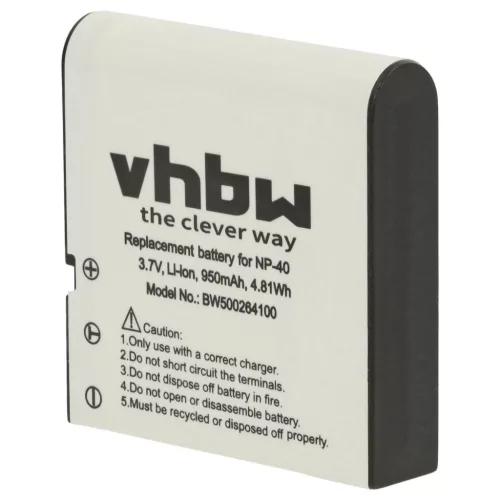 VHBW Battery BenQ NP-40DBA, NP-40, NP-40DCA - 950 mAh 3.6 V Li-Ion