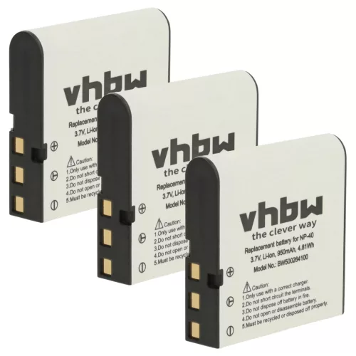 VHBW Camera Battery NP-40DBA, NP-40, NP-40DCA - 950 mAh 3.6 V Li-Ion
