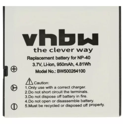 VHBW Camera Battery NP-40DBA, NP-40, NP-40DCA - 950 mAh 3.6 V Li-Ion